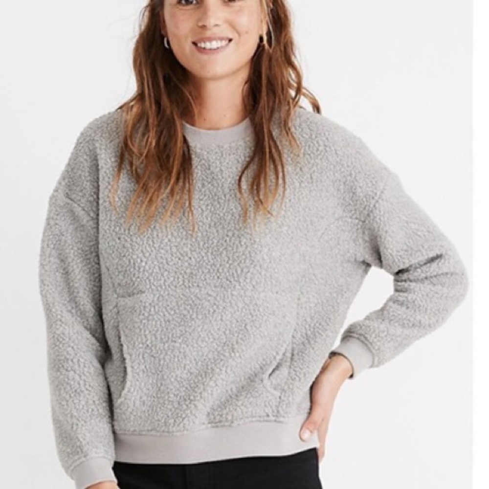 Cozy Gray Sherpa Sweatshirt